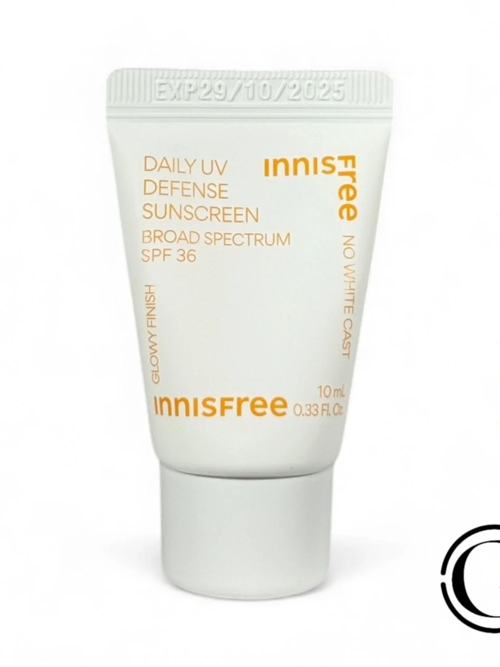 2x Innisfree Daily UV Defense Sunscreen SPF 36 10ml/ 0.33oz Mini Size EXP 01/2
